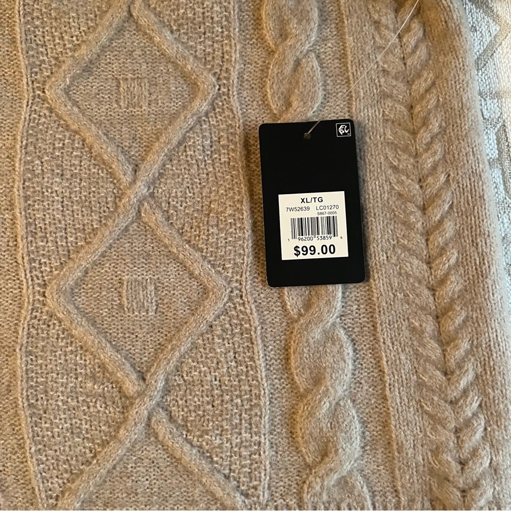 Lucky Brand Taupe Cable Knit Cardigan. Size XL, NWT.. - Picture 5 of 9